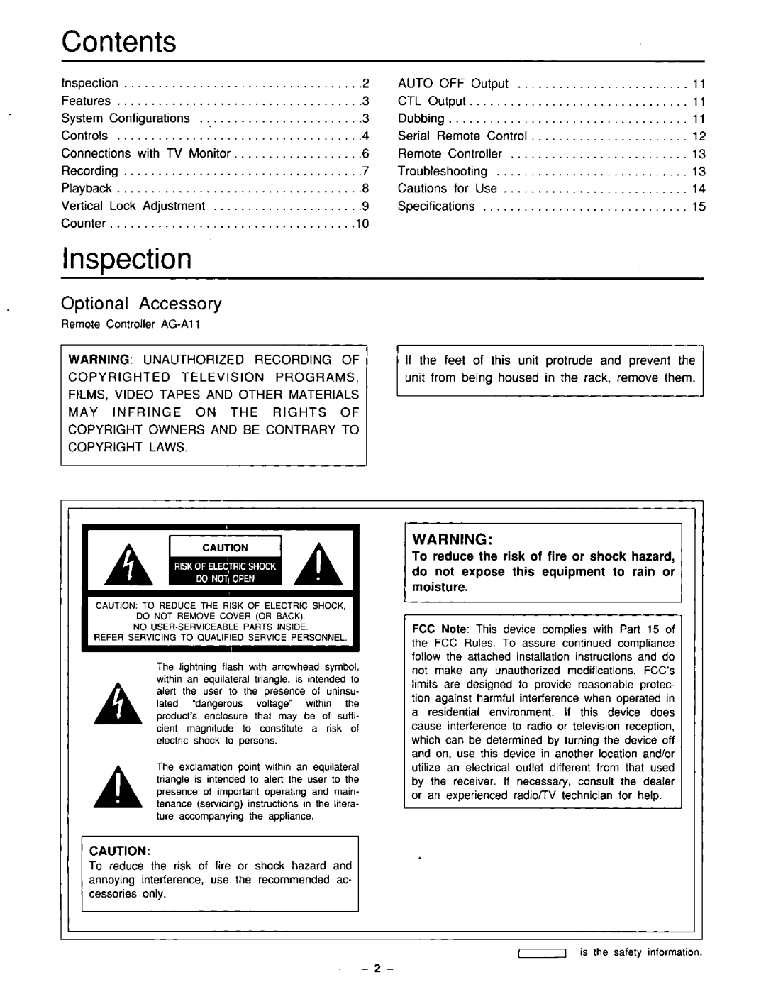 Panasonic AG-5210 manual 