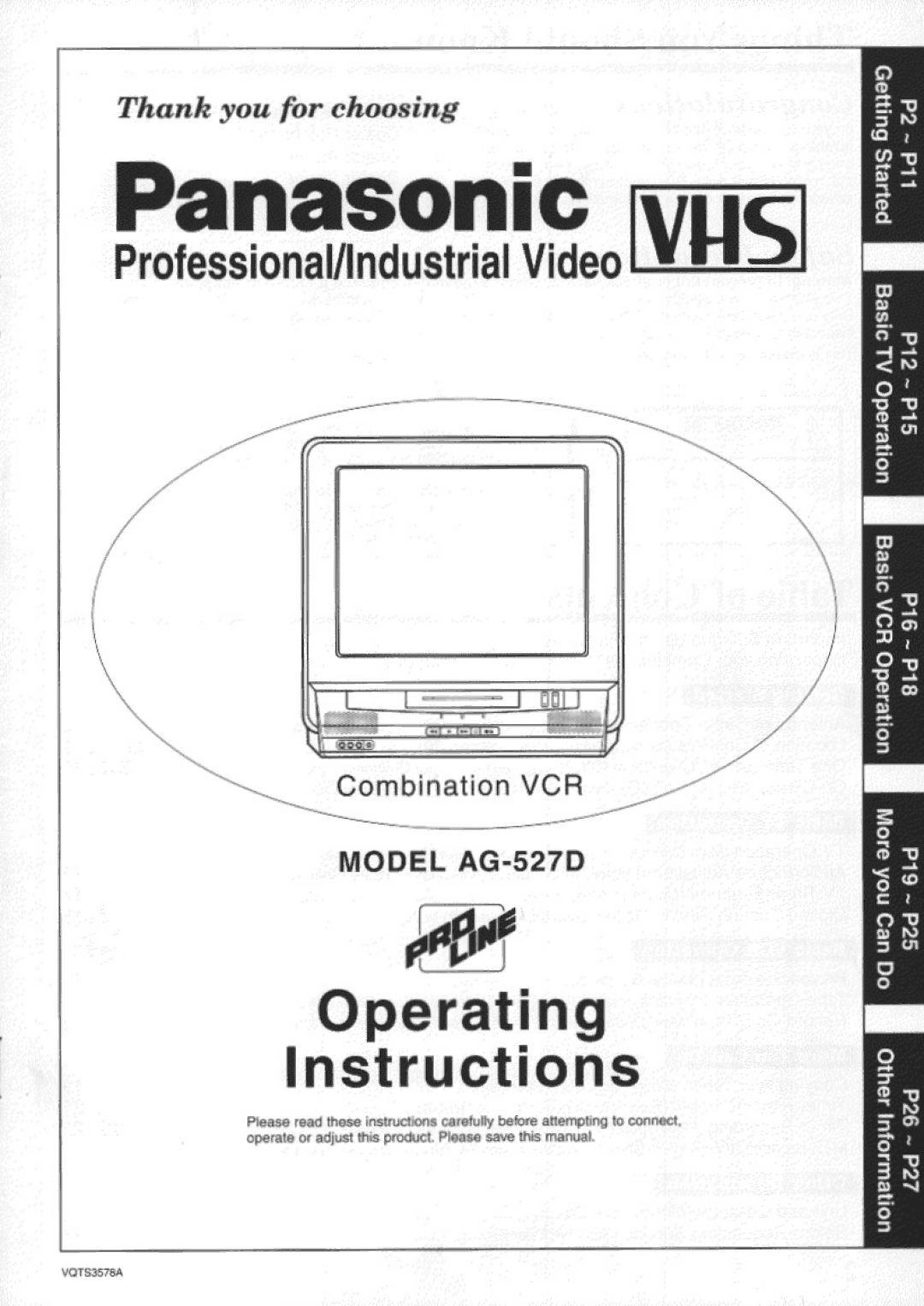 Panasonic AG-527D manual 