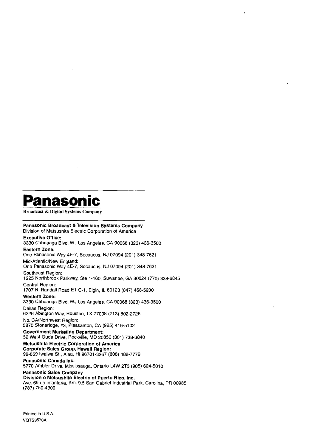 Panasonic AG-527D manual 