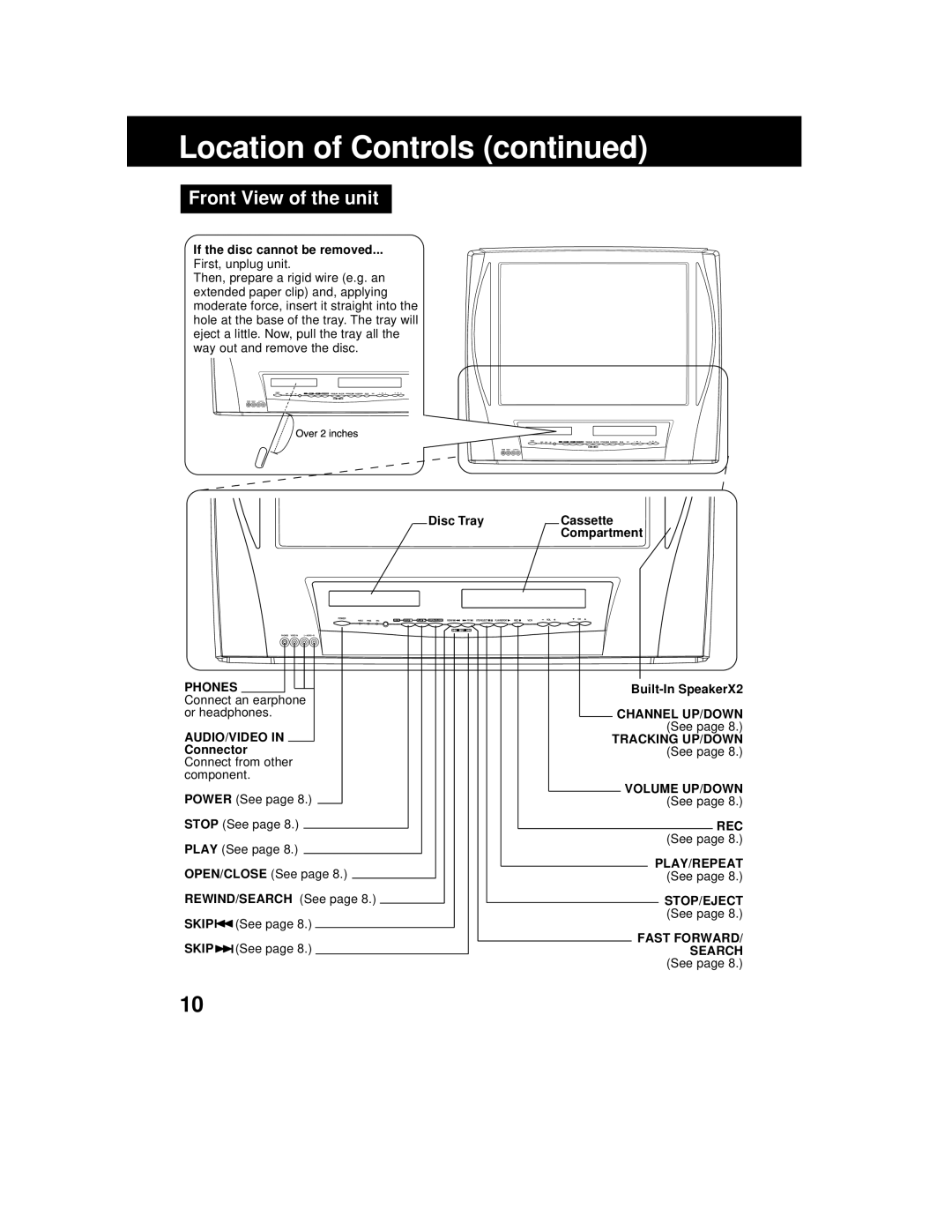 Panasonic AG 527DVDE manual Front View of the unit 