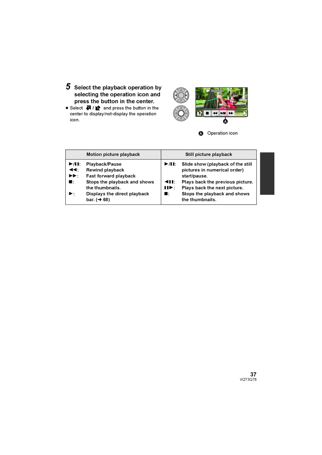 Panasonic AG-AC7P operating instructions 0h00m00s 