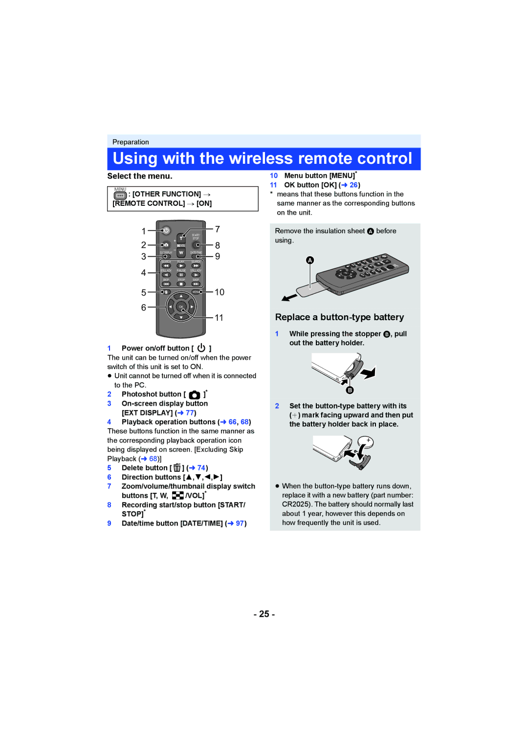 Panasonic AG-AC90PX, AG-AC90PJ Select the menu, Power on/off button, Photoshot button, Date/time button DATE/TIME l 