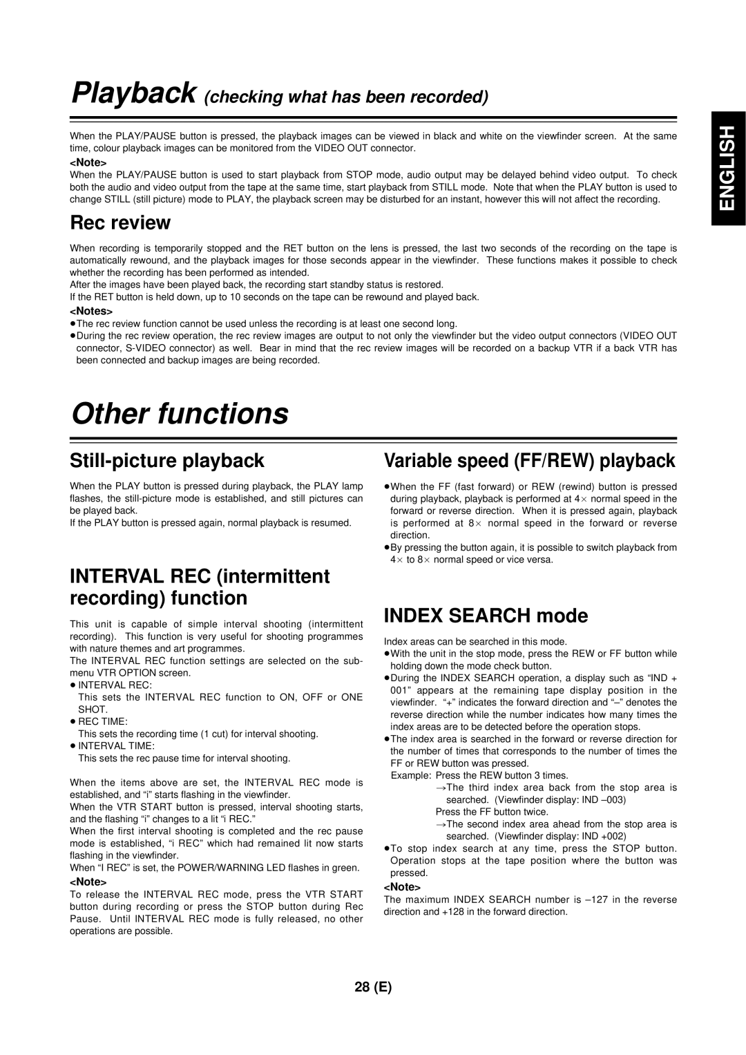 Panasonic AG-DVC 200E manual Other functions 