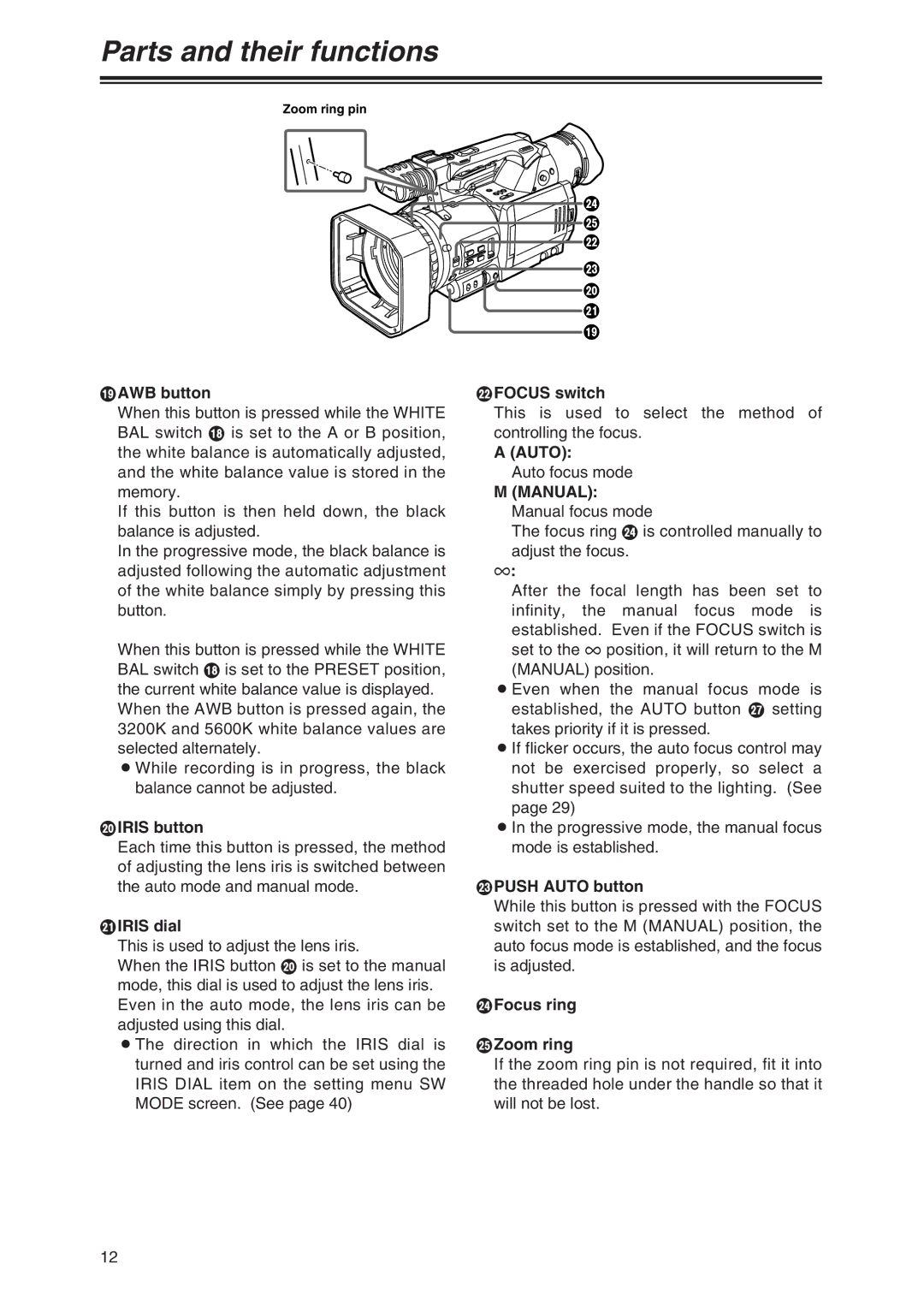 Panasonic AG-DVX100 P manual Auto, Manual 