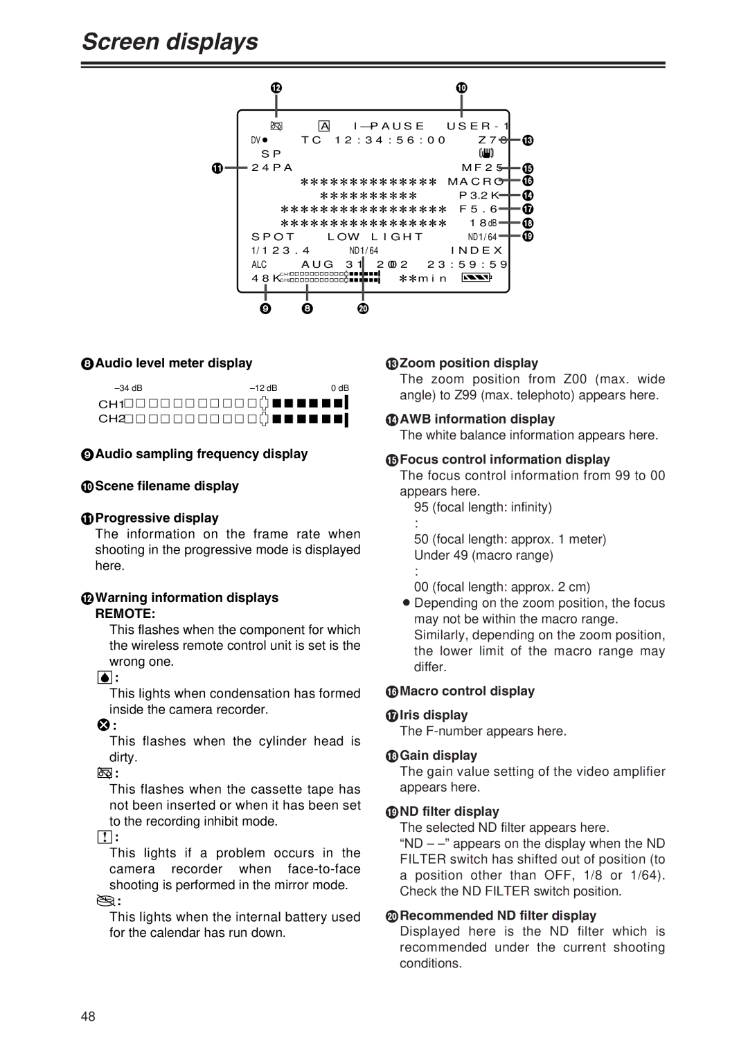 Panasonic AG-DVX100 P manual Remote 