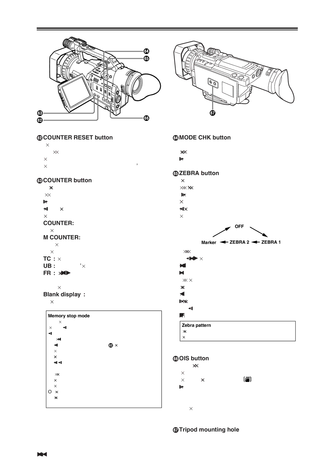 Panasonic AG-DVX100A manual Counter 