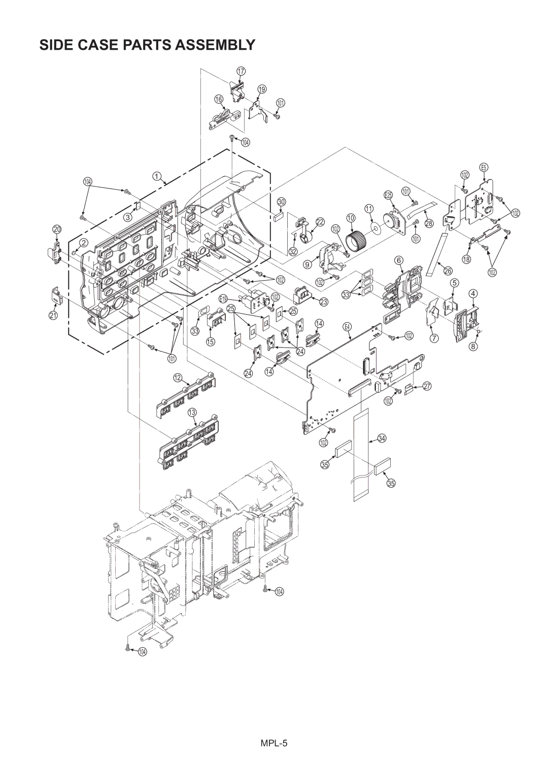 Panasonic AG-HMC151E manual Side Case Parts Assembly 