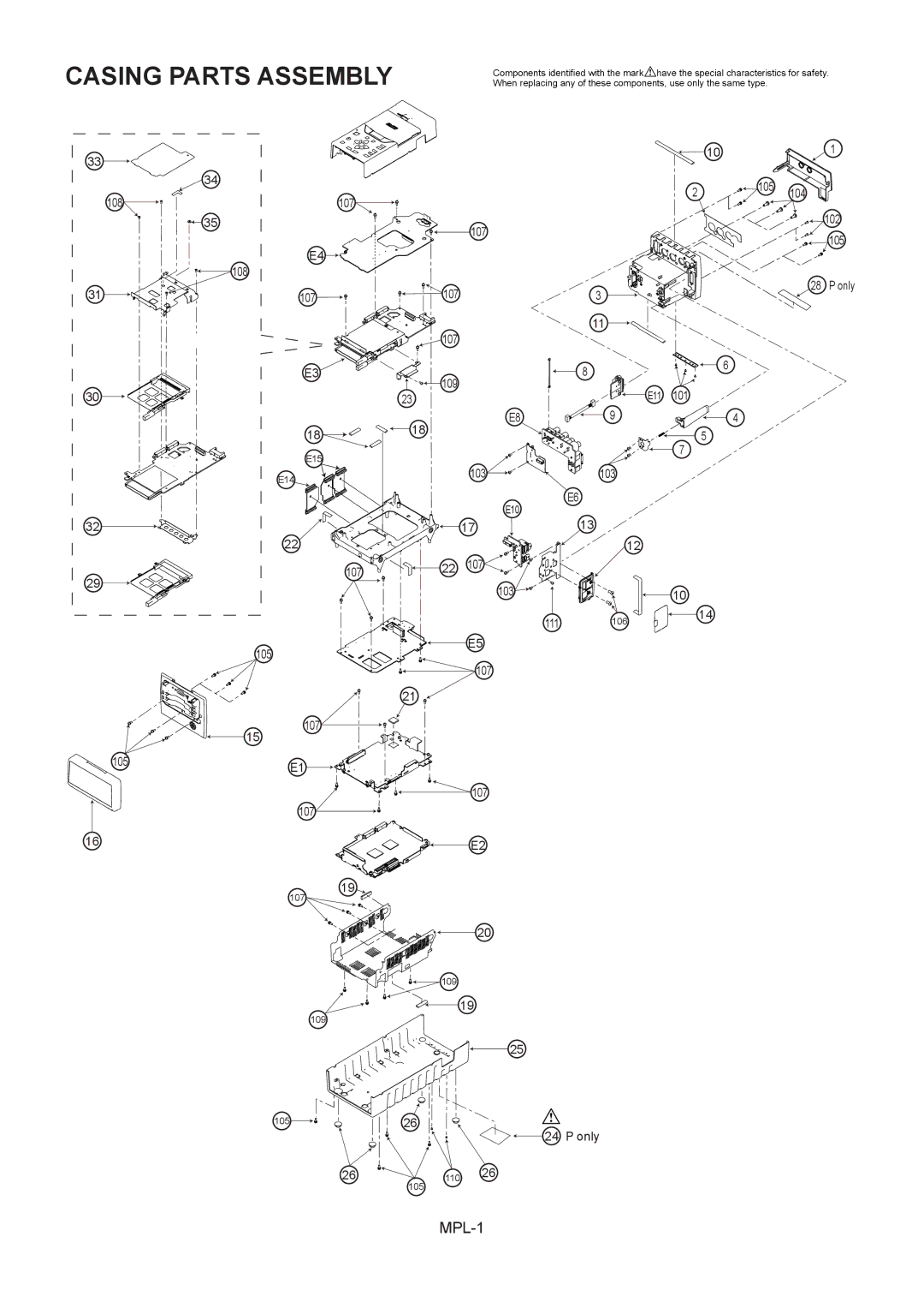 Panasonic AG-HPG10E, AG-HPG10MC manual Casing Parts Assembly 