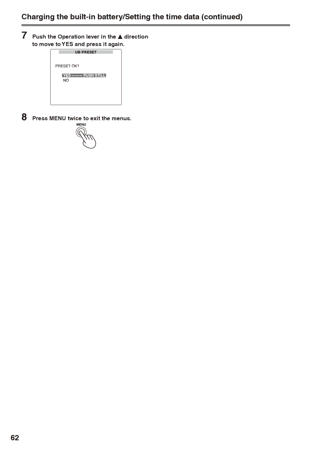 Panasonic AG-HPX170P operating instructions UB Preset 