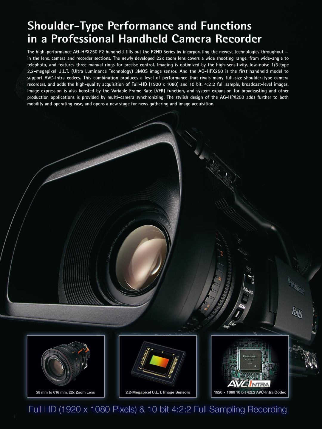 Panasonic AG-HPX250 manual 