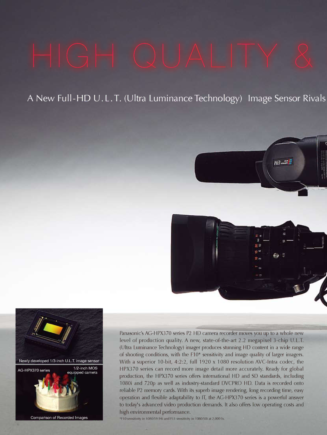 Panasonic AG-HPX370 manual G H Q U a L I T Y 