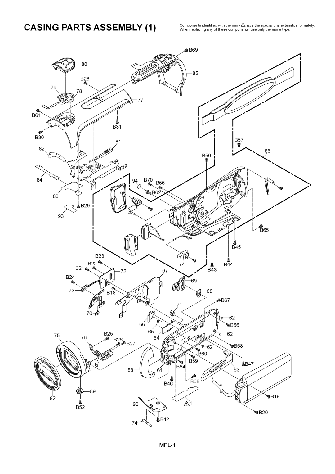 Panasonic AG-HSC1UMC, AG-HSC1UE manual Casing Parts Assembly, B61 B31 