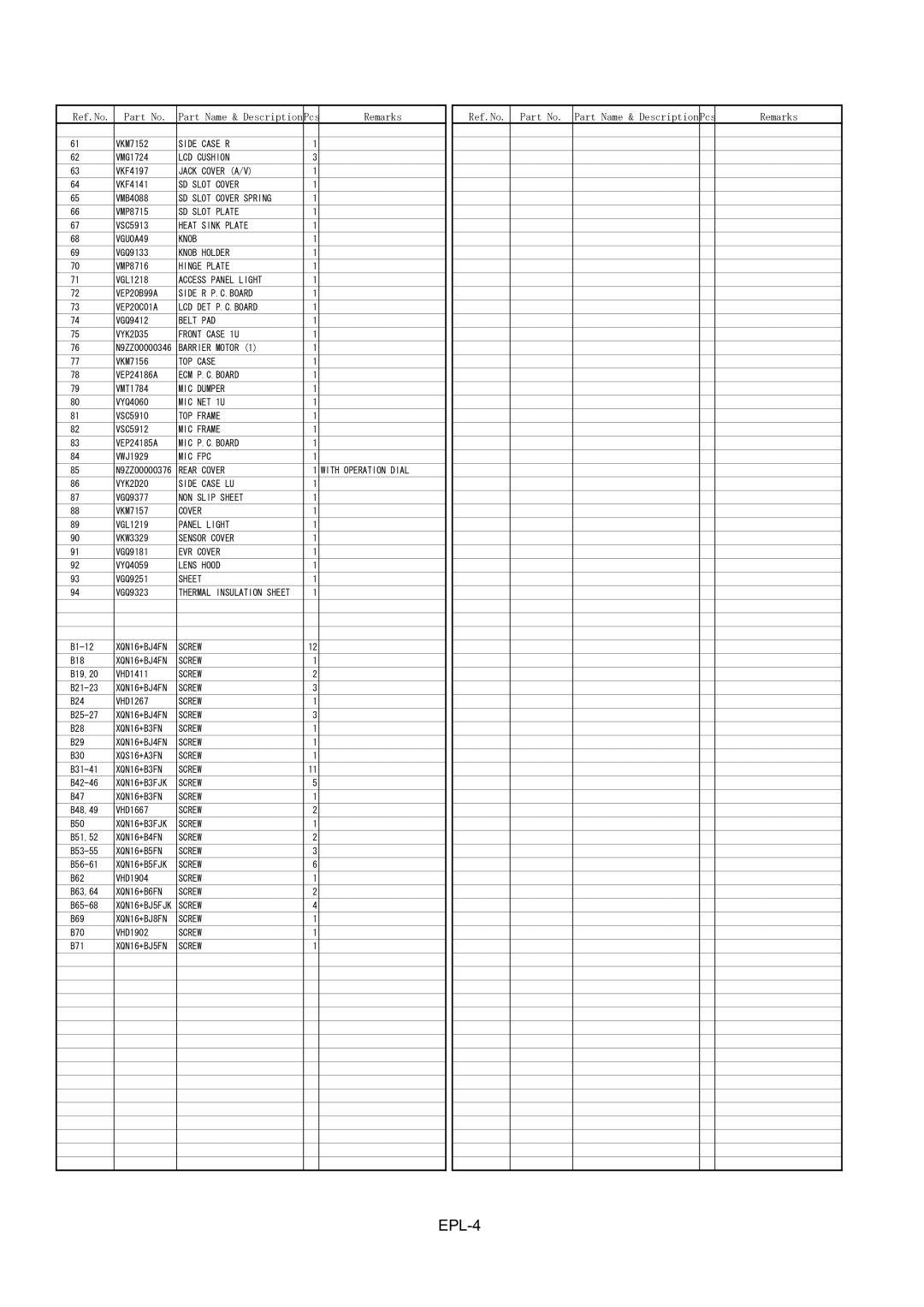 Panasonic AG-HSC1UE, AG-HSC1UMC manual EPL-4 