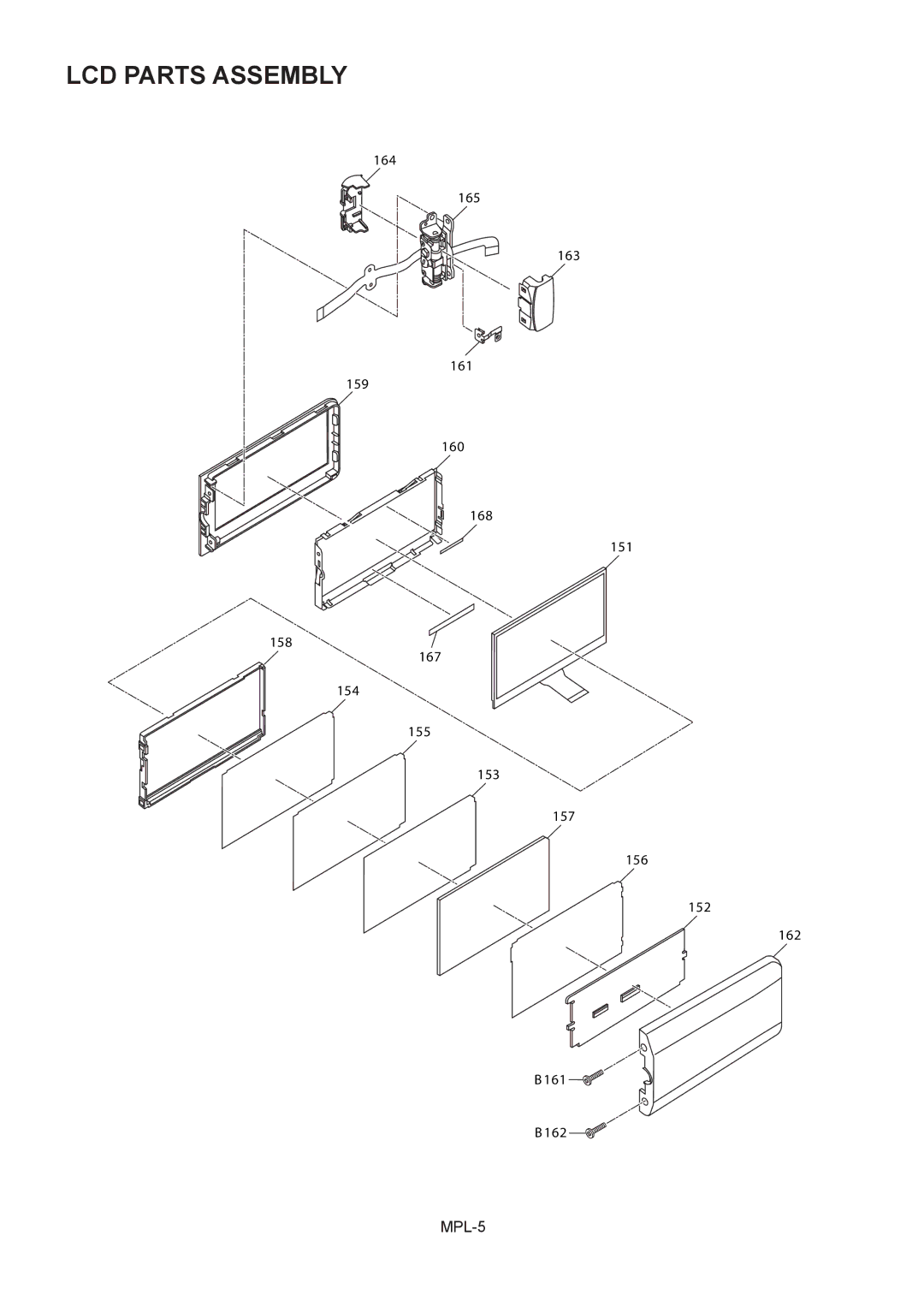 Panasonic AG-HSC1UMC, AG-HSC1UE manual LCD Parts Assembly 