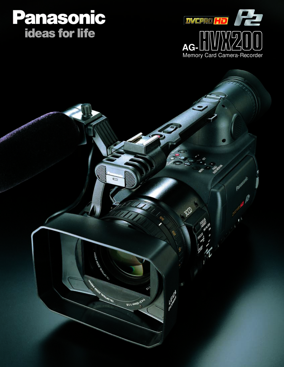 Panasonic AG-HVX200 manual Memory Card Camera-Recorder 