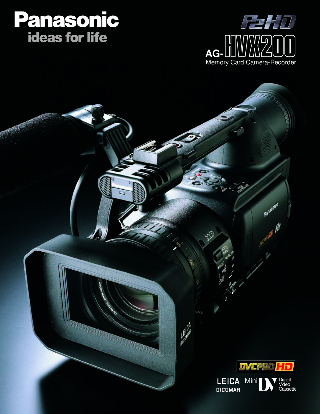 Panasonic AG-HVX200 manual Memory Card Camera-Recorder 