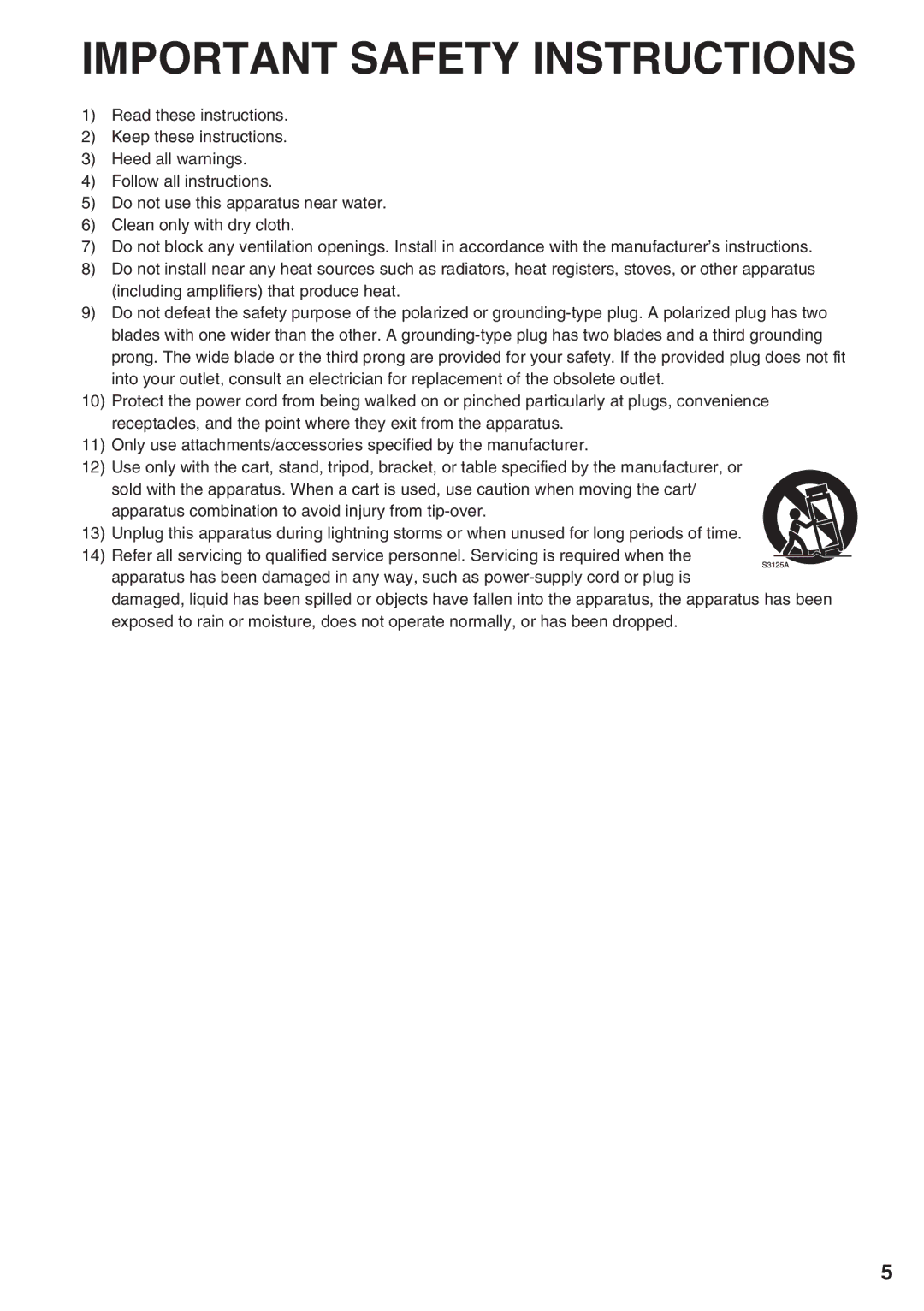 Panasonic AG-HVX200AP operating instructions Important Safety Instructions 