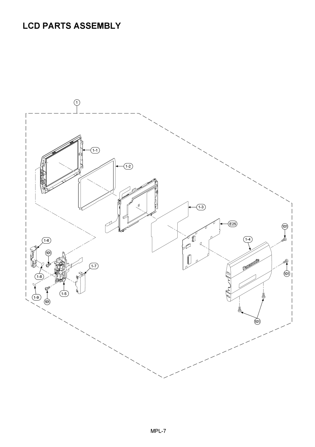 Panasonic AG-HVX202AEN manual LCD Parts Assembly 