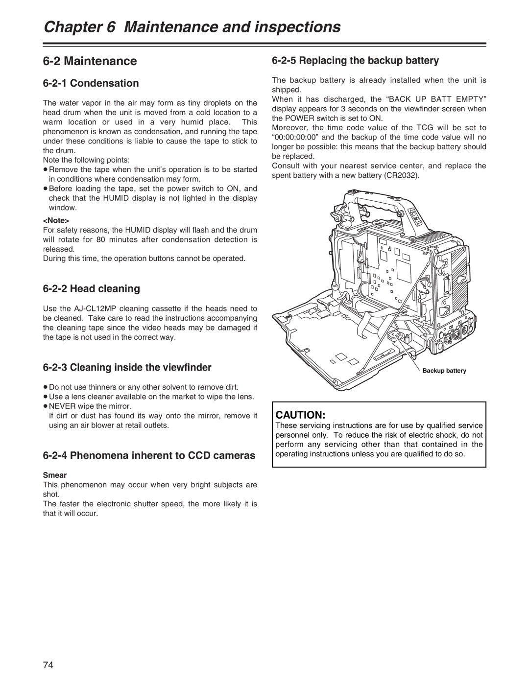 Panasonic AJ- E operating instructions Maintenance 