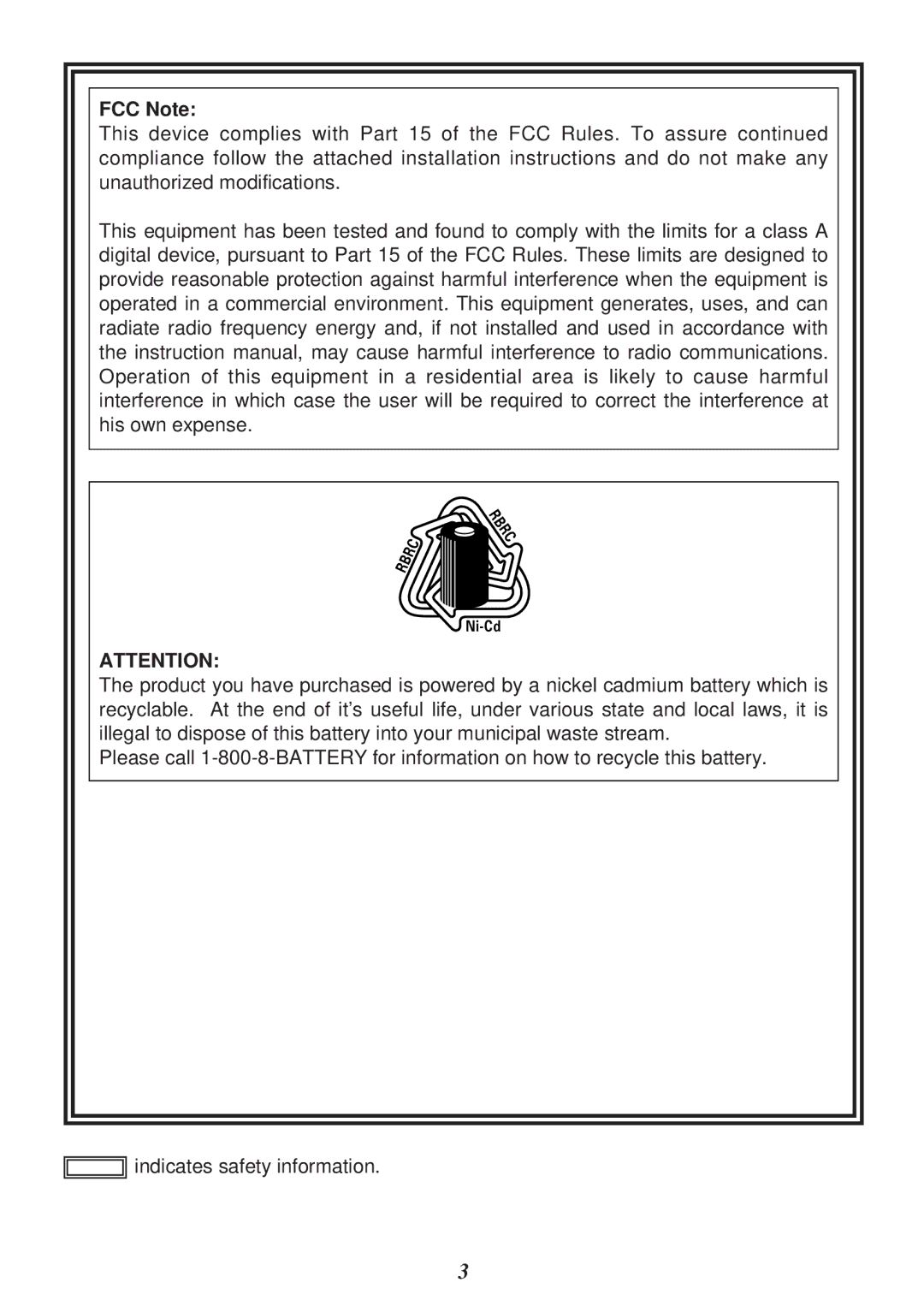 Panasonic AJ-CA910P manual FCC Note 