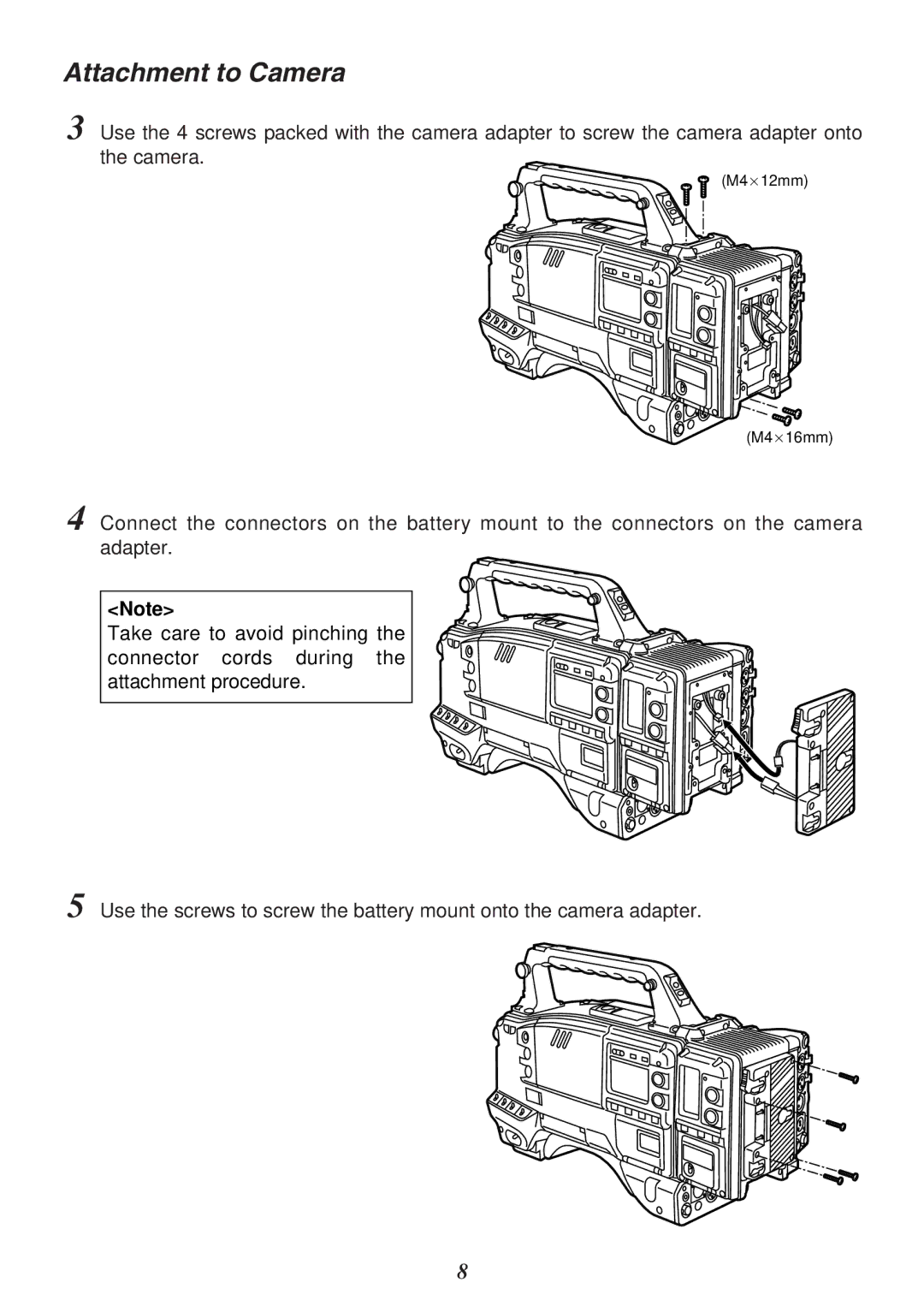 Panasonic AJ-CA910P manual M4a12mm M4a16mm 