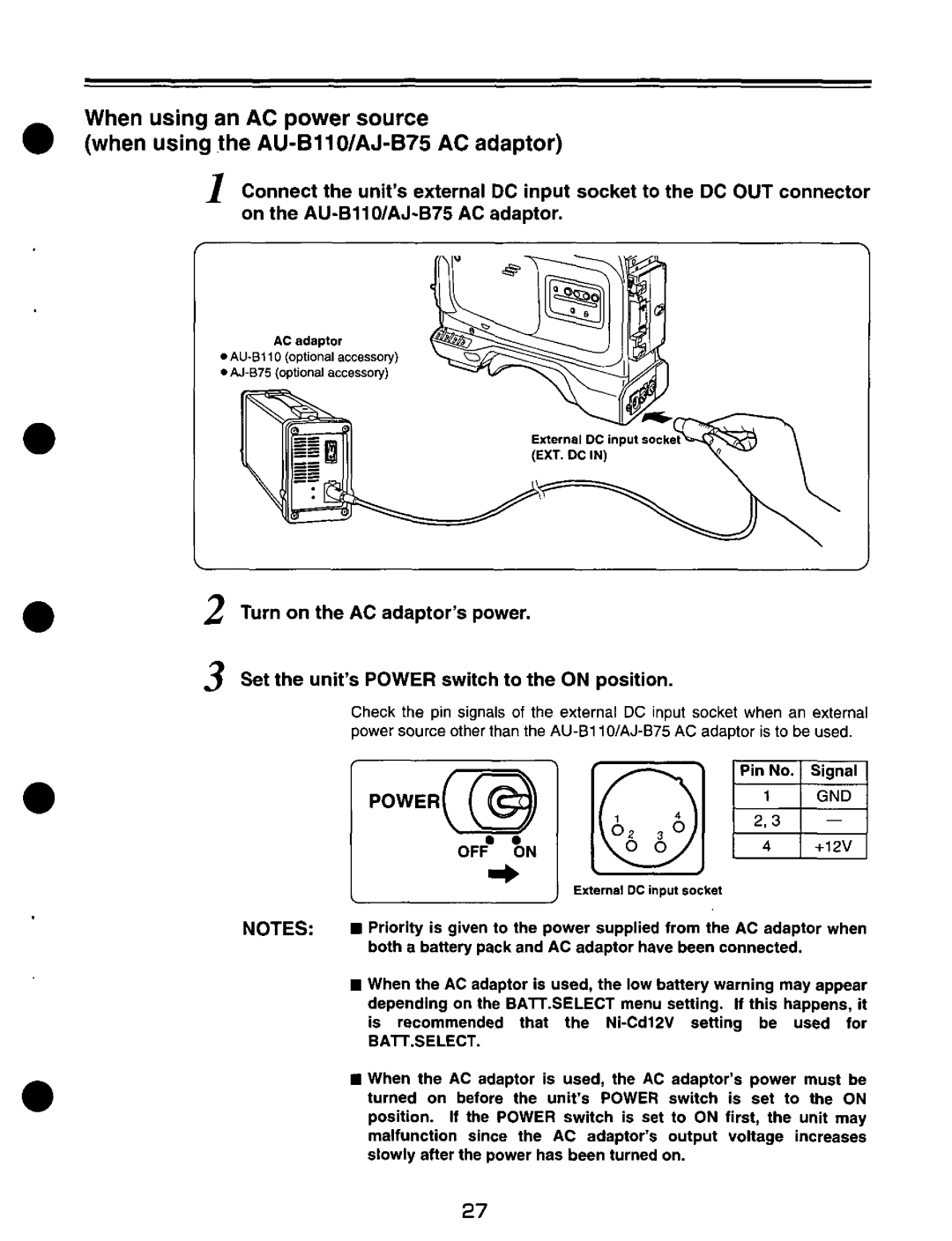 Panasonic AJ-D200P manual 