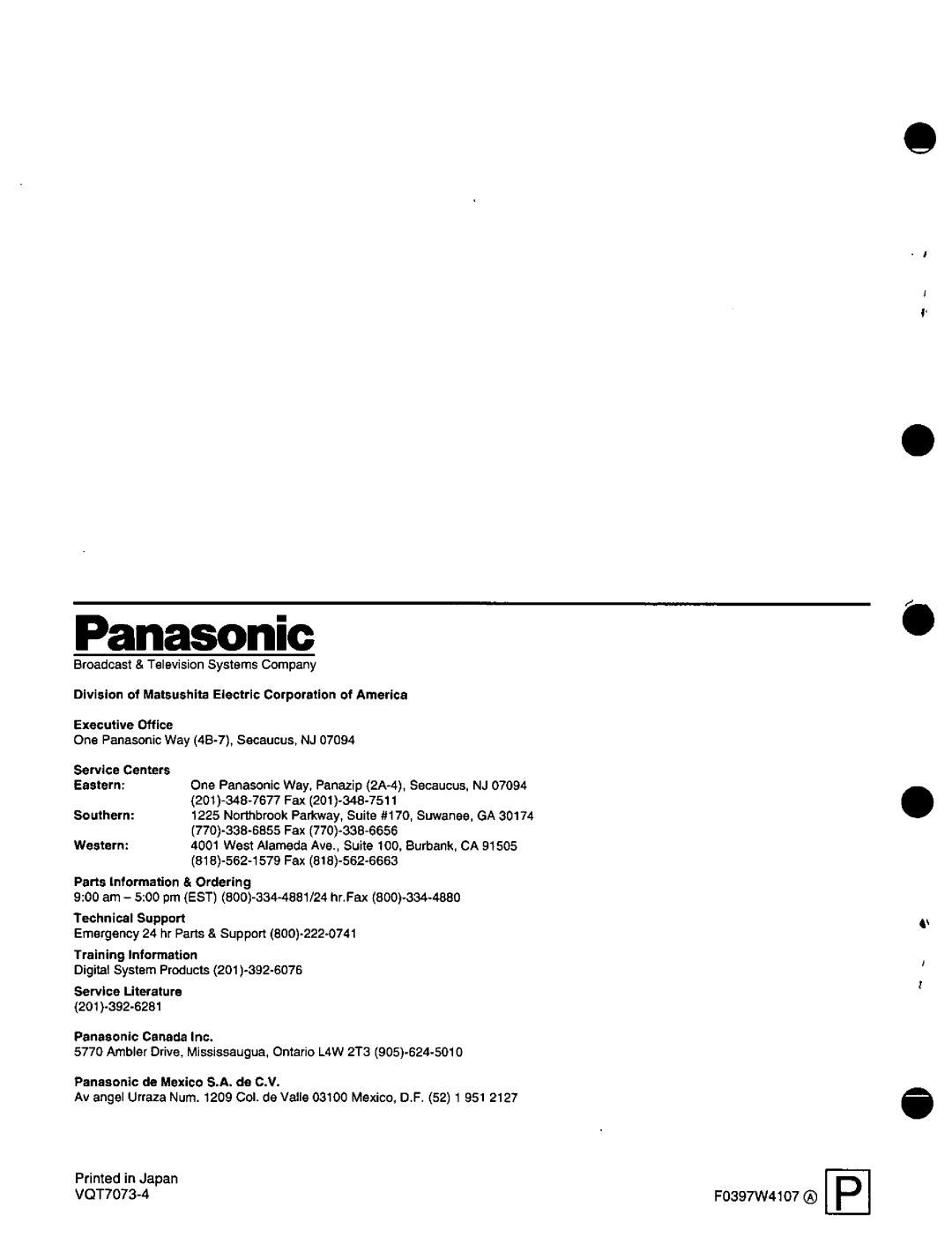 Panasonic AJ-D200P manual 