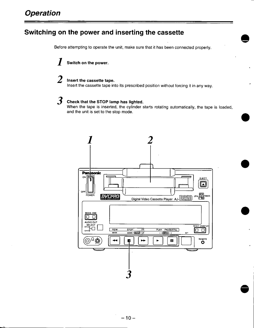 Panasonic AJ-D220 P manual 