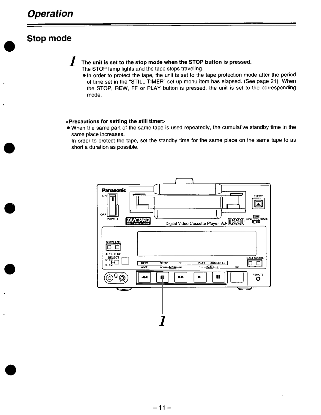 Panasonic AJ-D220 P manual 