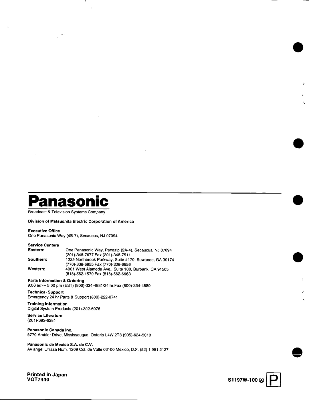 Panasonic AJ-D220 P manual 