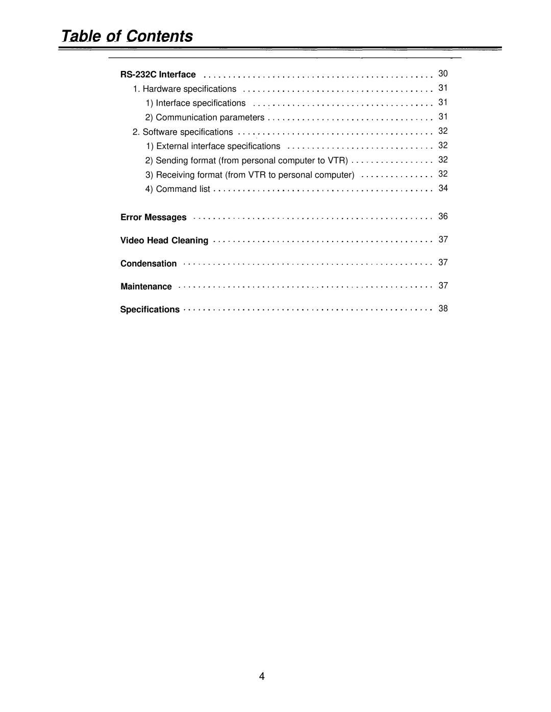 Panasonic AJ-D230HP operating instructions RS-232C Interface 