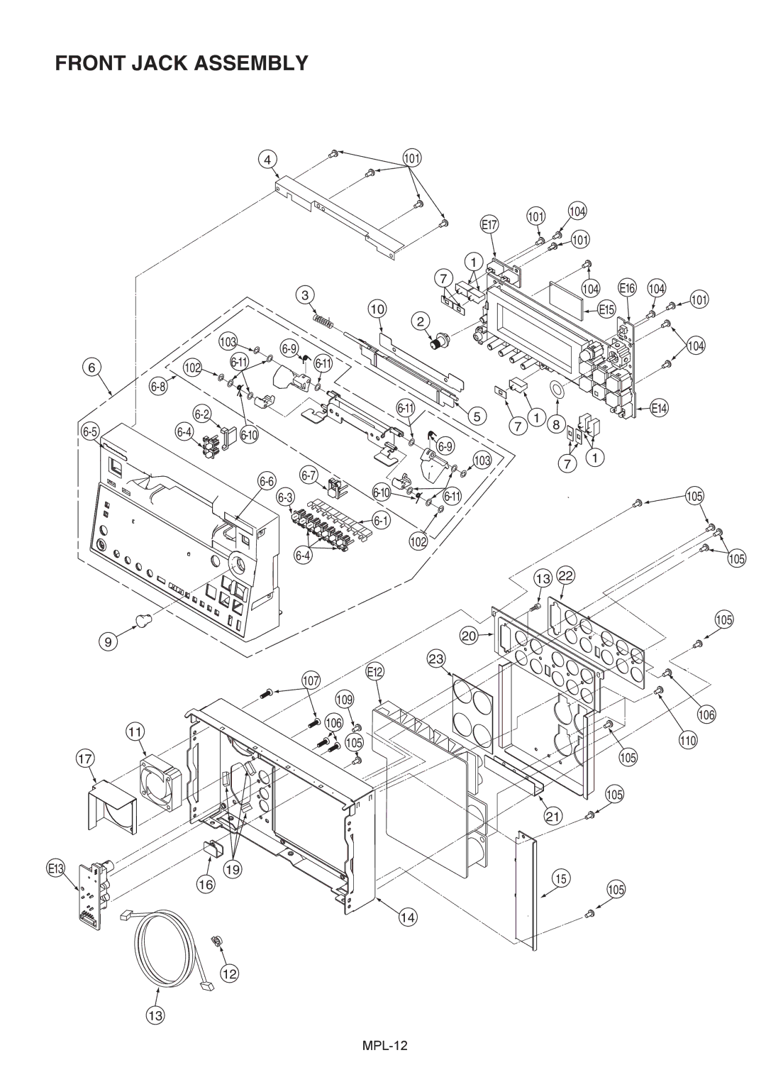 Panasonic AJ-D255MC, AJ-SD255PE manual Front Jack Assembly 