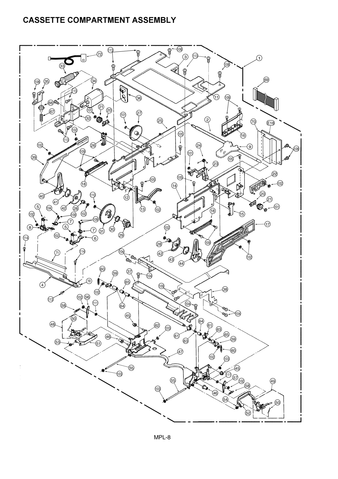 Panasonic AJ-D255MC, AJ-SD255PE manual Cassette Compartment Assembly 