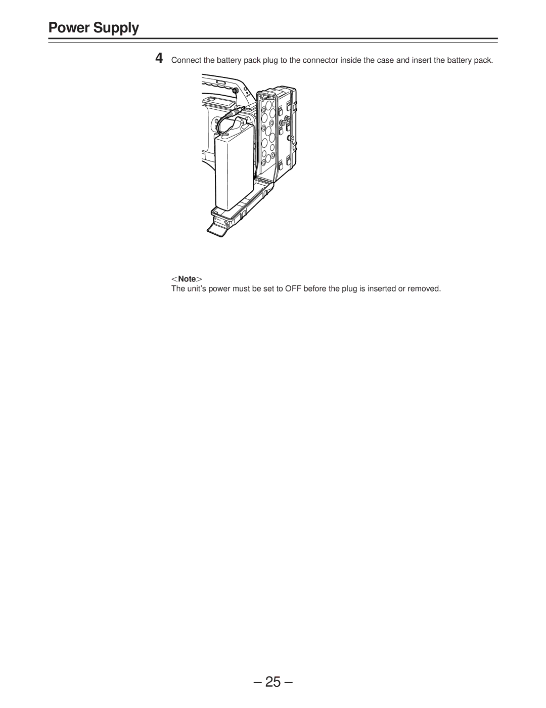 Panasonic AJ-D400 operating instructions Power Supply 