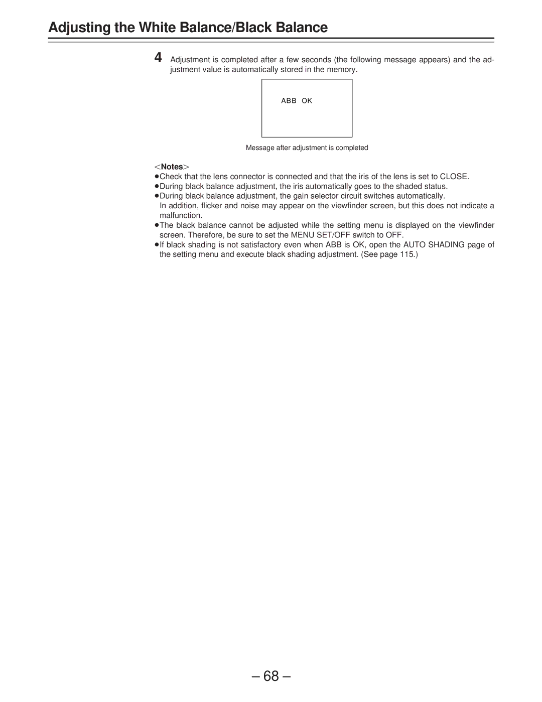 Panasonic AJ-D400 operating instructions Abb Ok 