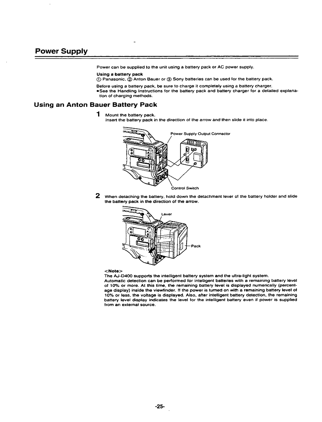 Panasonic AJ-D400P manual 