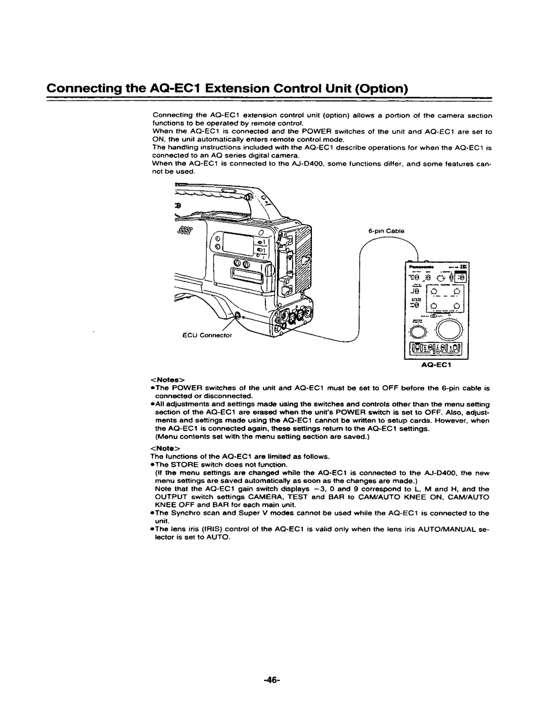 Panasonic AJ-D400P manual 