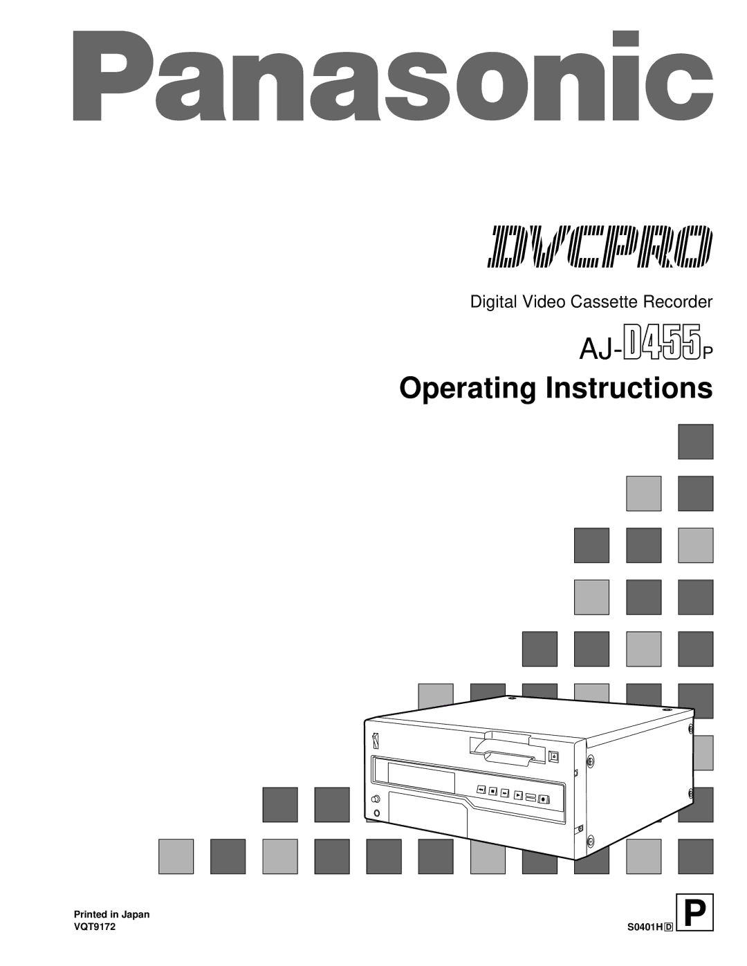 Panasonic AJ-D455P operating instructions Operating Instructions 