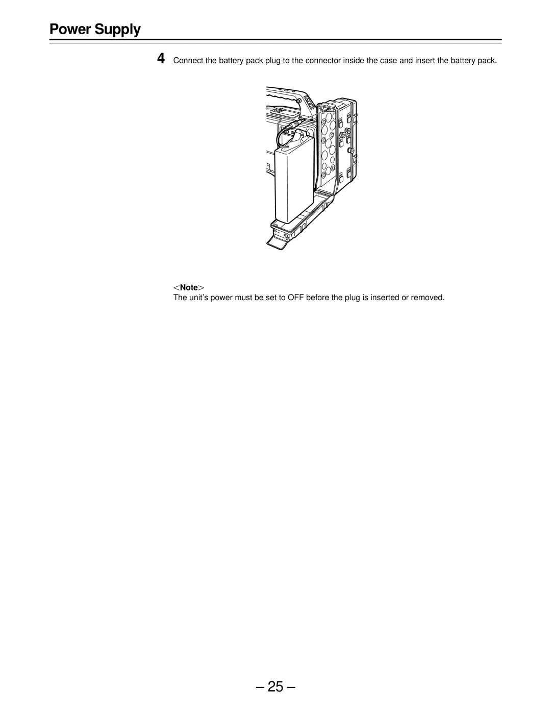 Panasonic AJ-D610WBp operating instructions Power Supply 