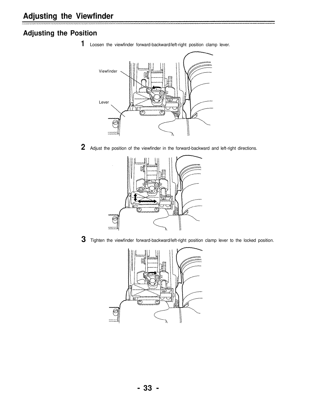 Panasonic AJ-D700P operating instructions Adjusting the Viewfinder, Adjusting the Position 