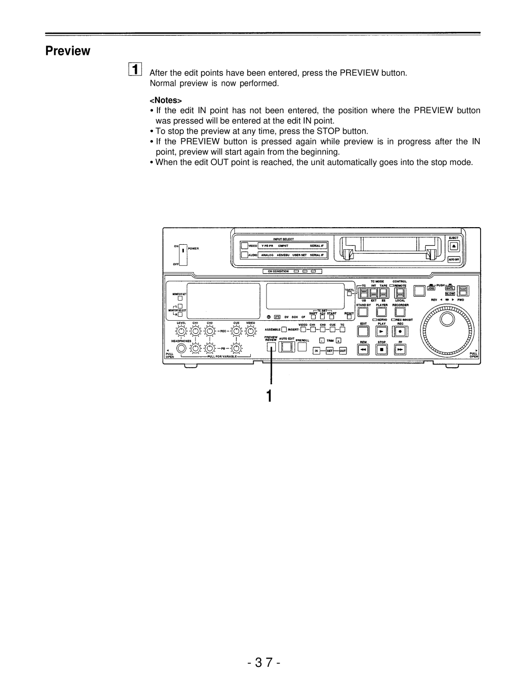 Panasonic AJ-D750P manual Preview 