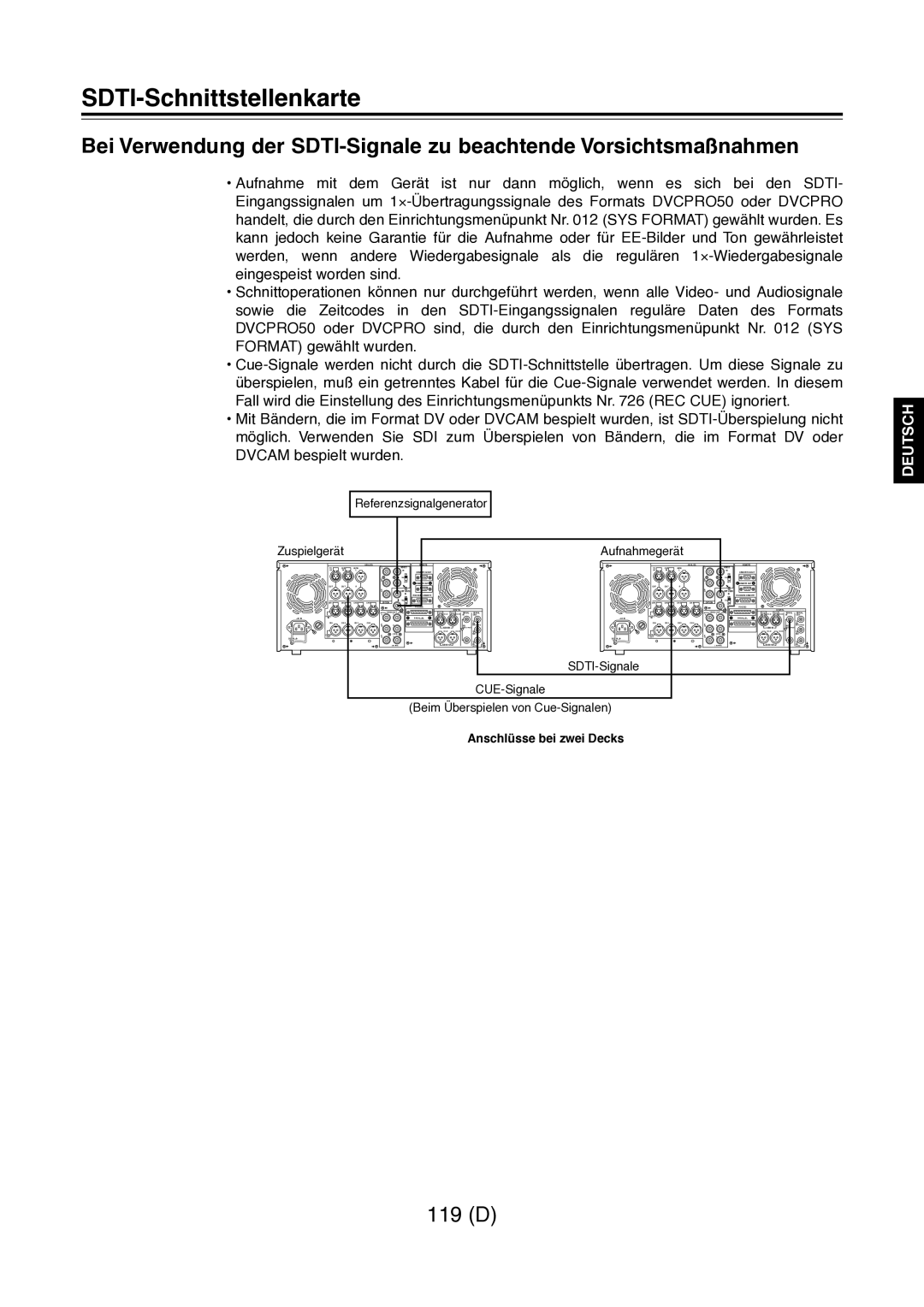 Panasonic AJ-D960 operating instructions 119 D 