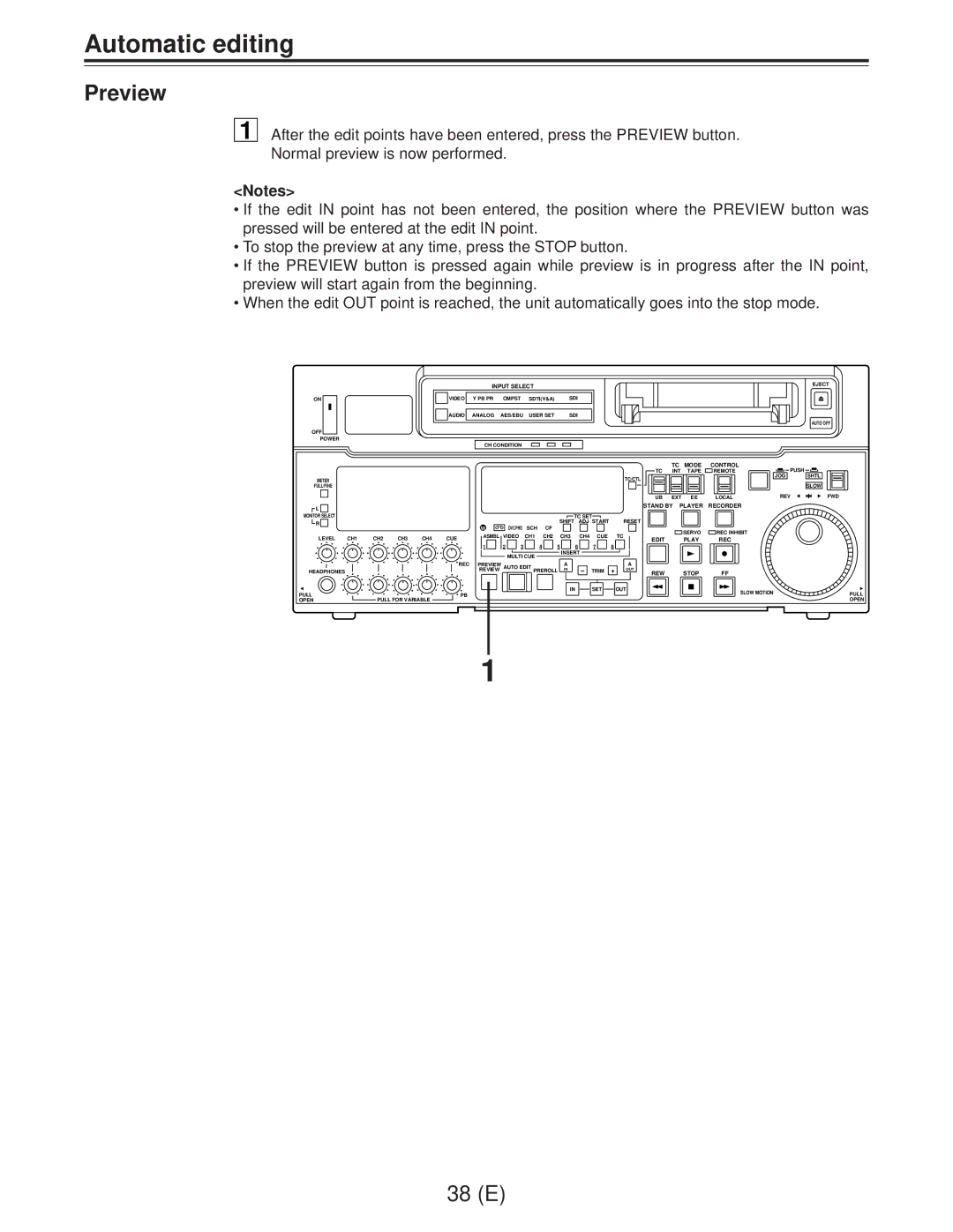 Panasonic AJ-D960EG manual Preview 