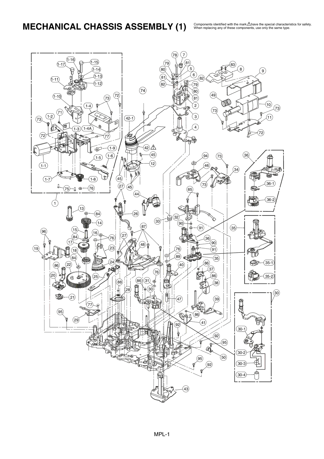 Panasonic AJ-SD965E, AJ-D965MC, AJ-SD945E, AJ-YAC965E manual Mechanical Chassis Assembly 