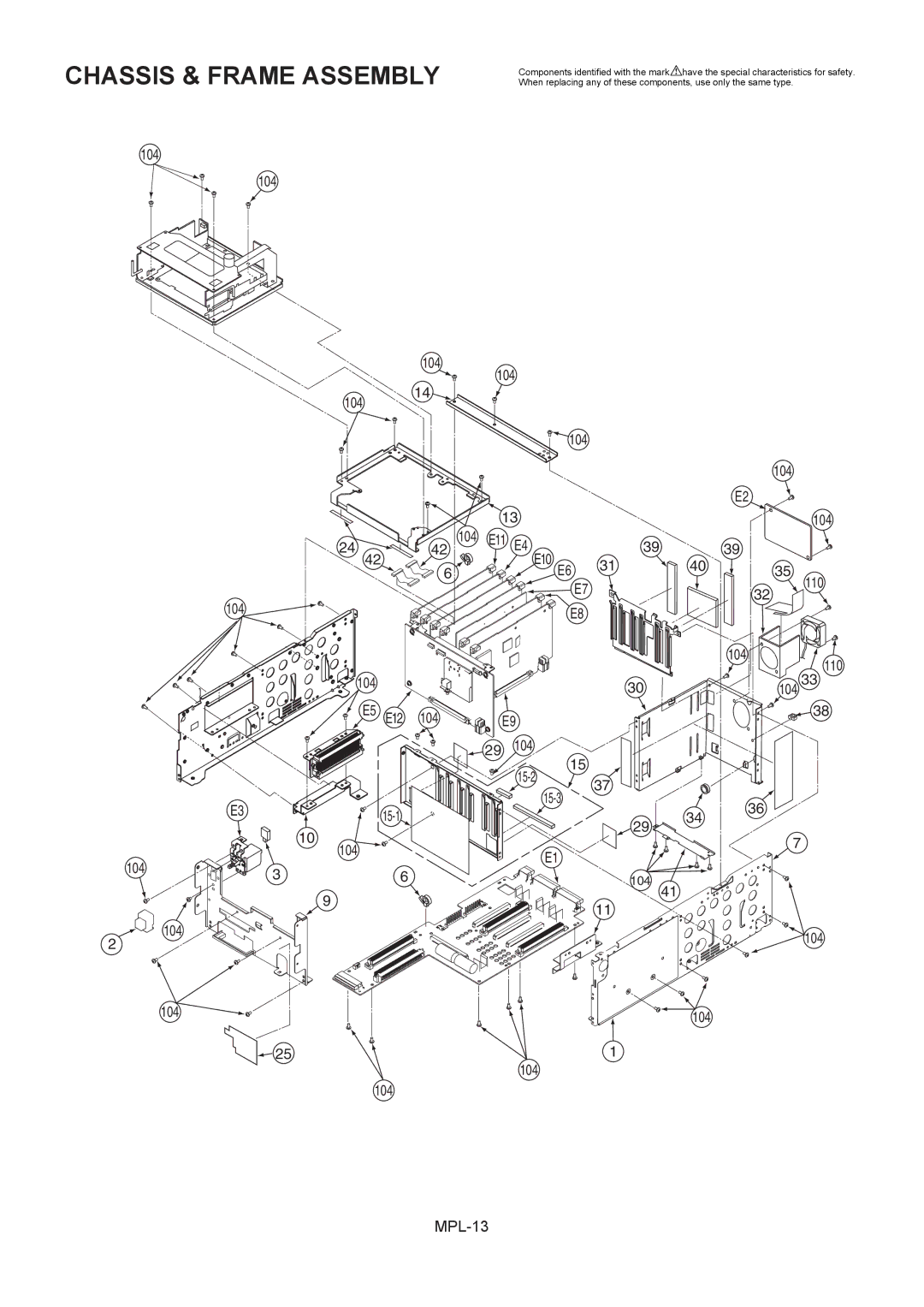 Panasonic AJ-HD1400MC manual Chassis & Frame Assembly 