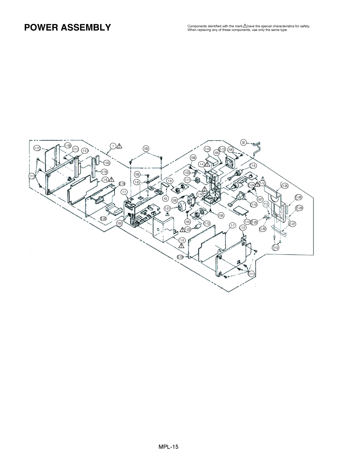 Panasonic AJ-HD1400MC manual Power Assembly 