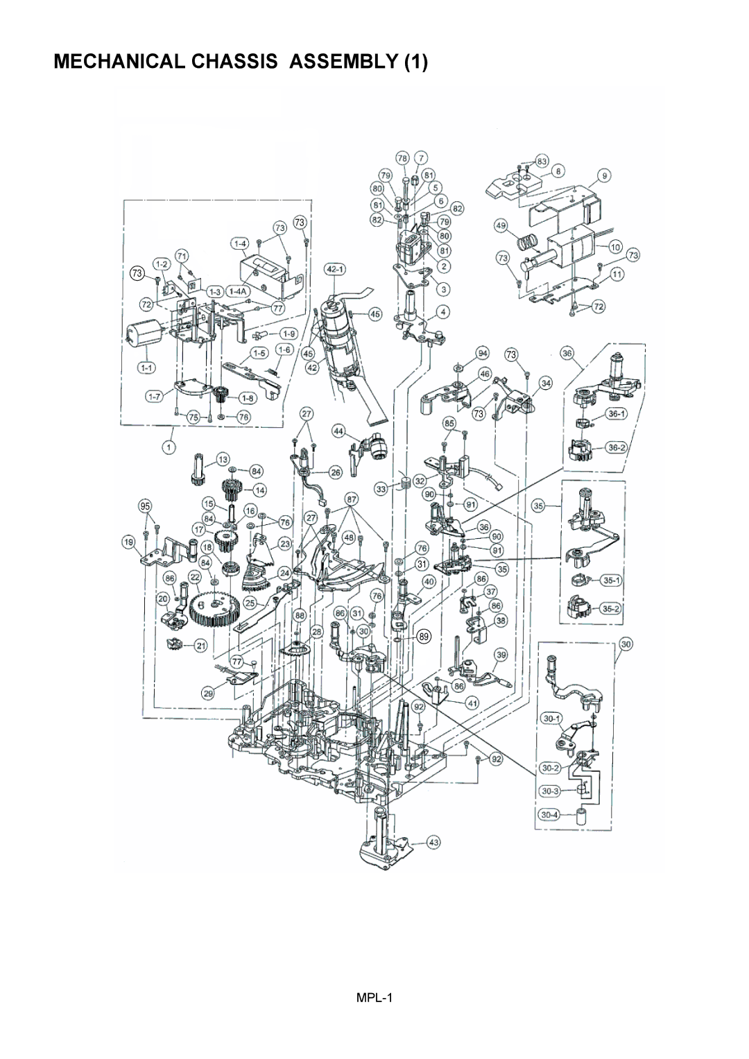 Panasonic AJ-HD1400MC manual Mechanical Chassis Assembly 