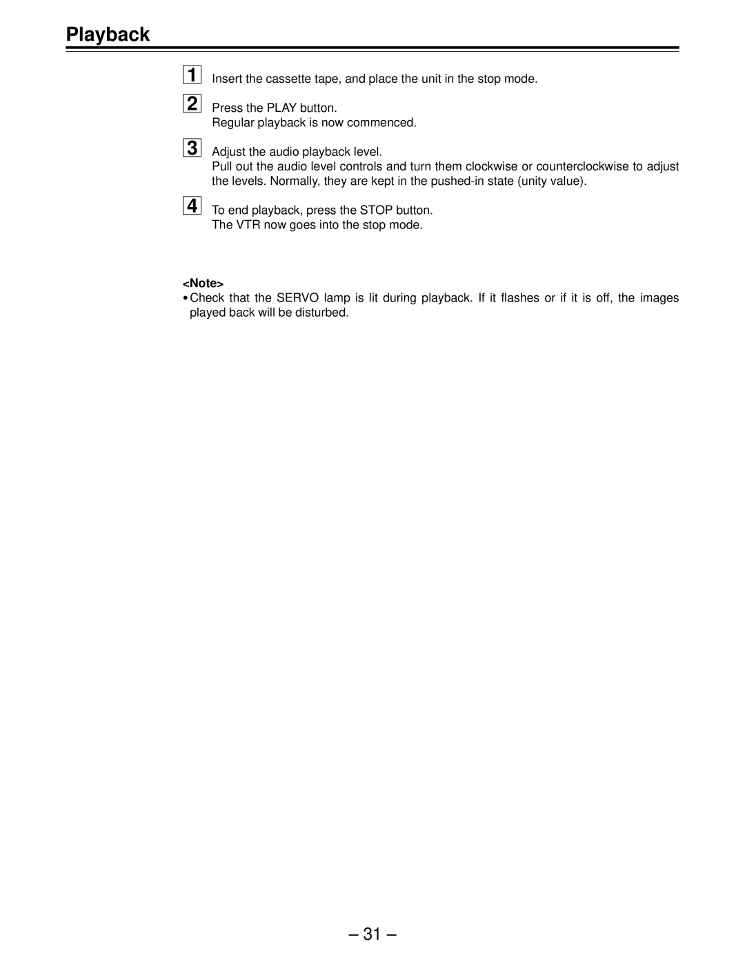 Panasonic AJ-HD150FE operating instructions Playback 