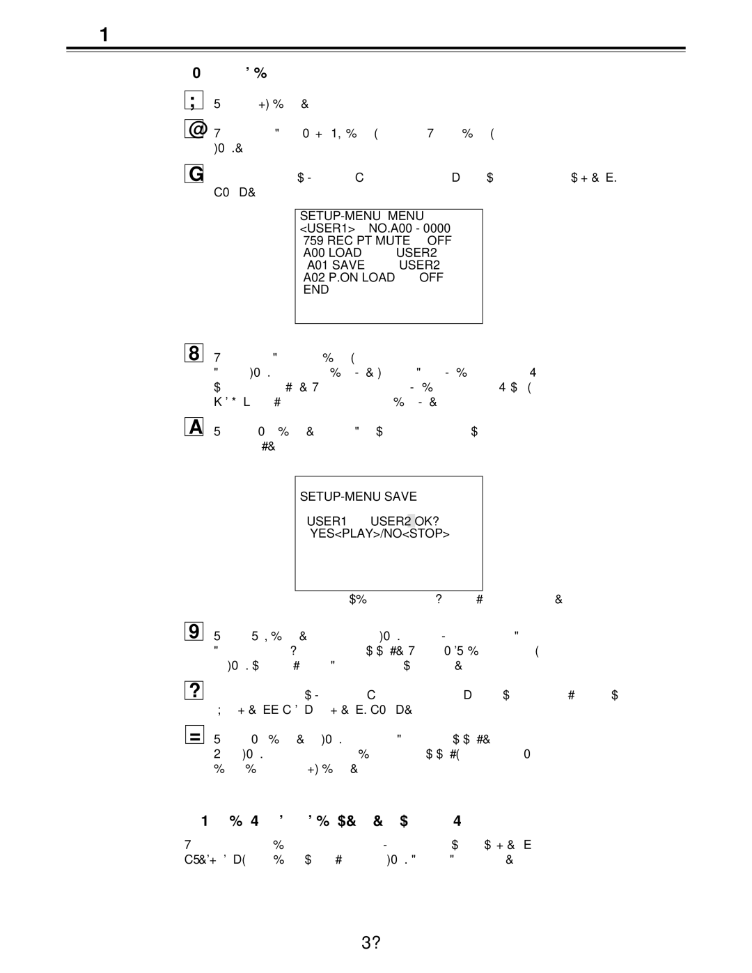 Panasonic AJ-HD150FE operating instructions Saving a user file, Automatic loading of user file when the power is turned on 