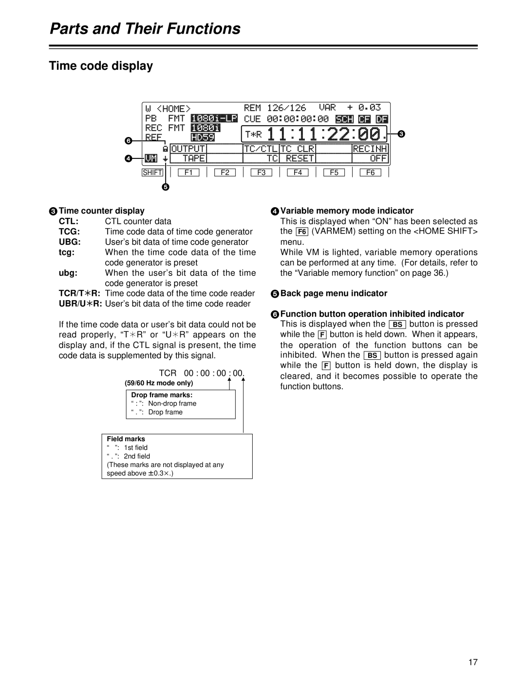 Panasonic AJ-HD1700 manual Ctl, Tcg, Ubg, Tcr/T 